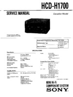 SONY HCDH1700 OEM Service