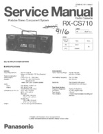 PANASONIC RXCS710 OEM Service