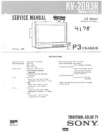 SONY KV2093R OEM Service