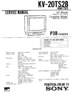 Sony KV20TS28 OEM Service