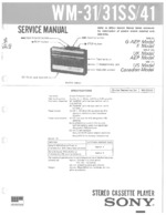 SONY WM-41 OEM Service